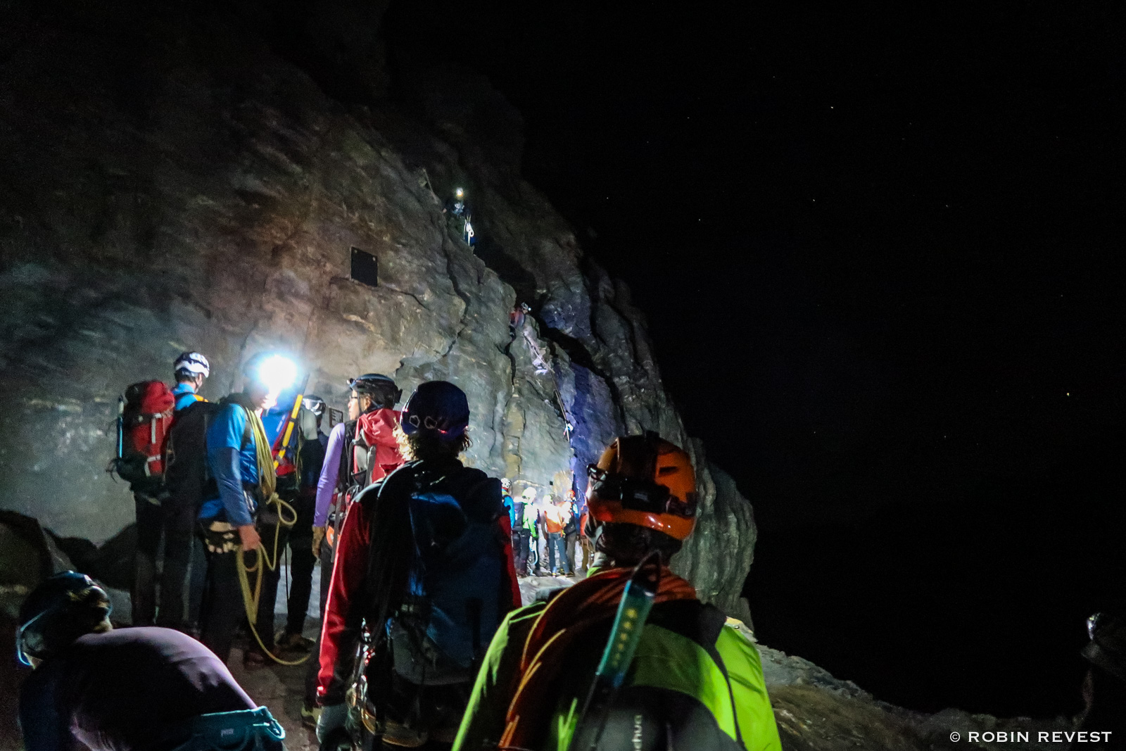 Alpinistes au dpart de lArte Hornli au Cervin